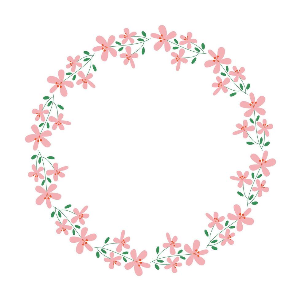 vector handdrawn spring floral frame concept