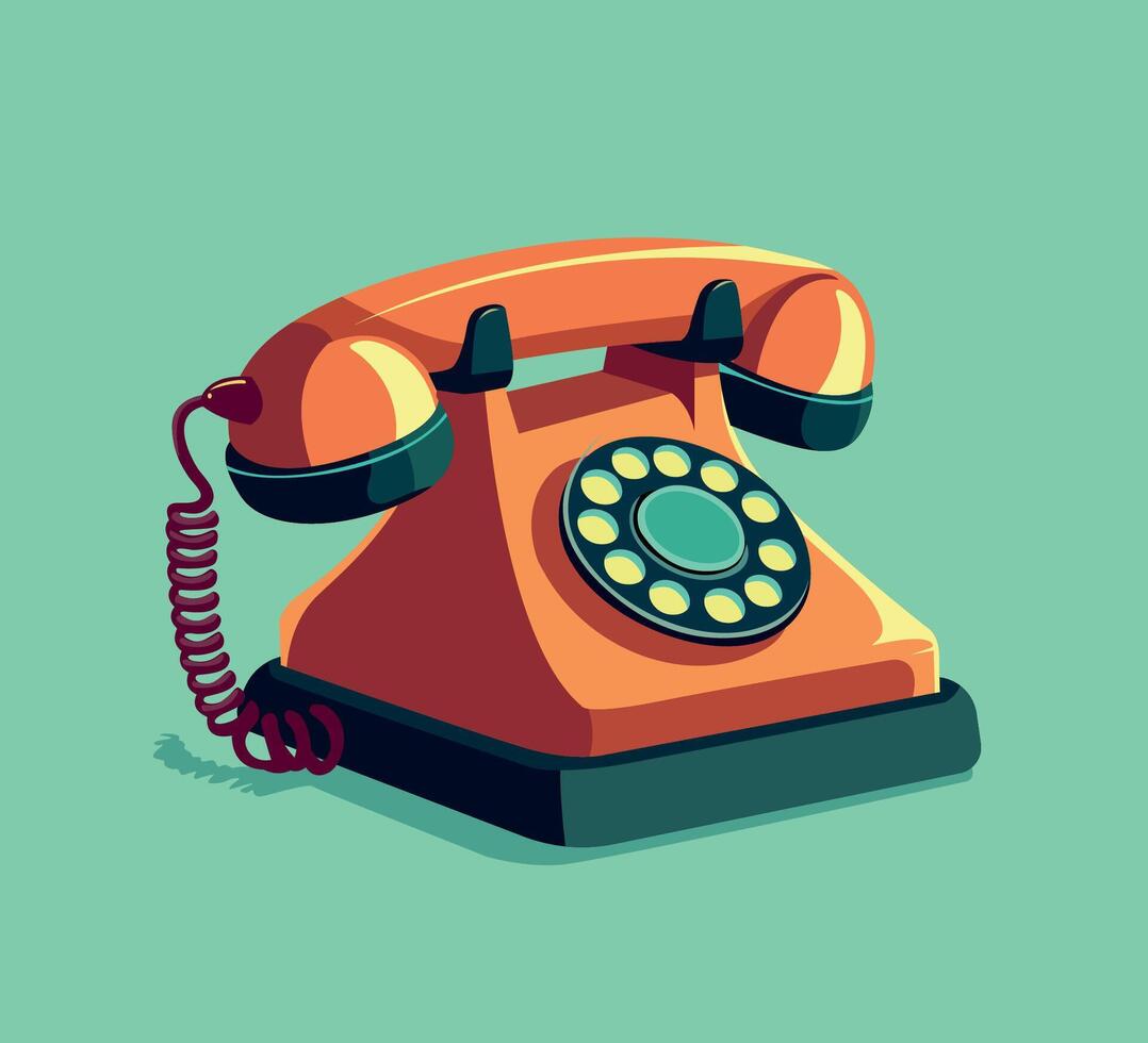 retro telephone vector illustration