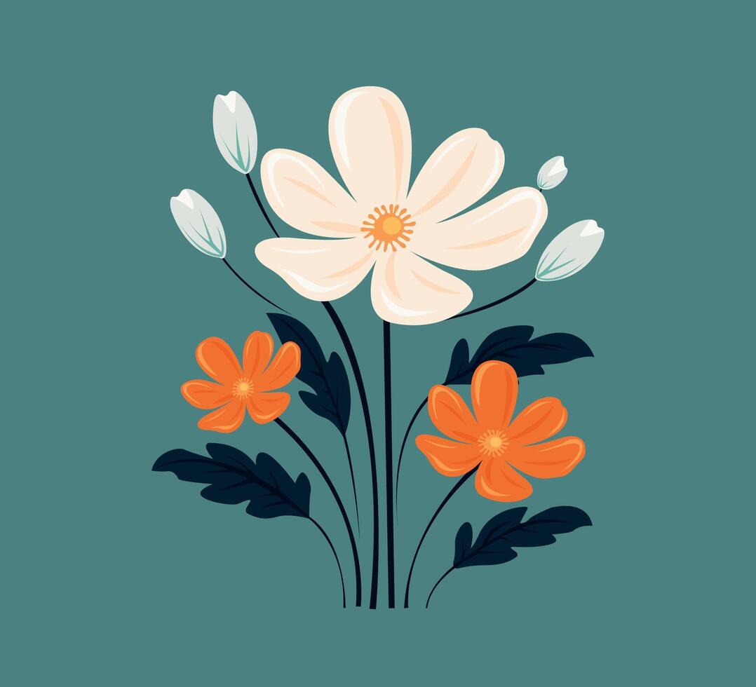flat flower vector illustration