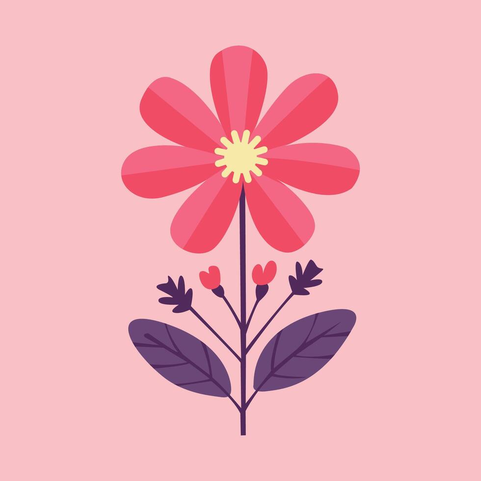 flat flower vector illustration