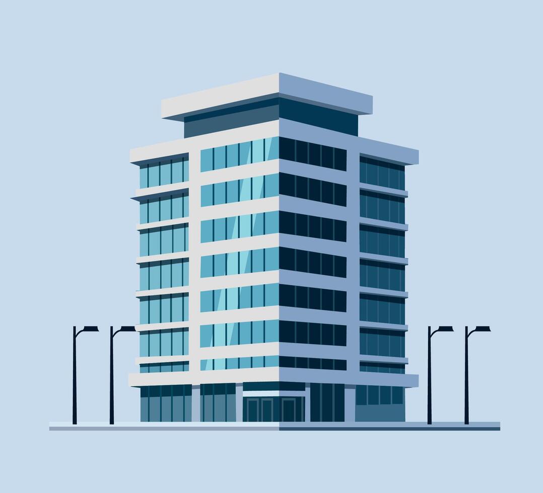 modern office building illustration vector