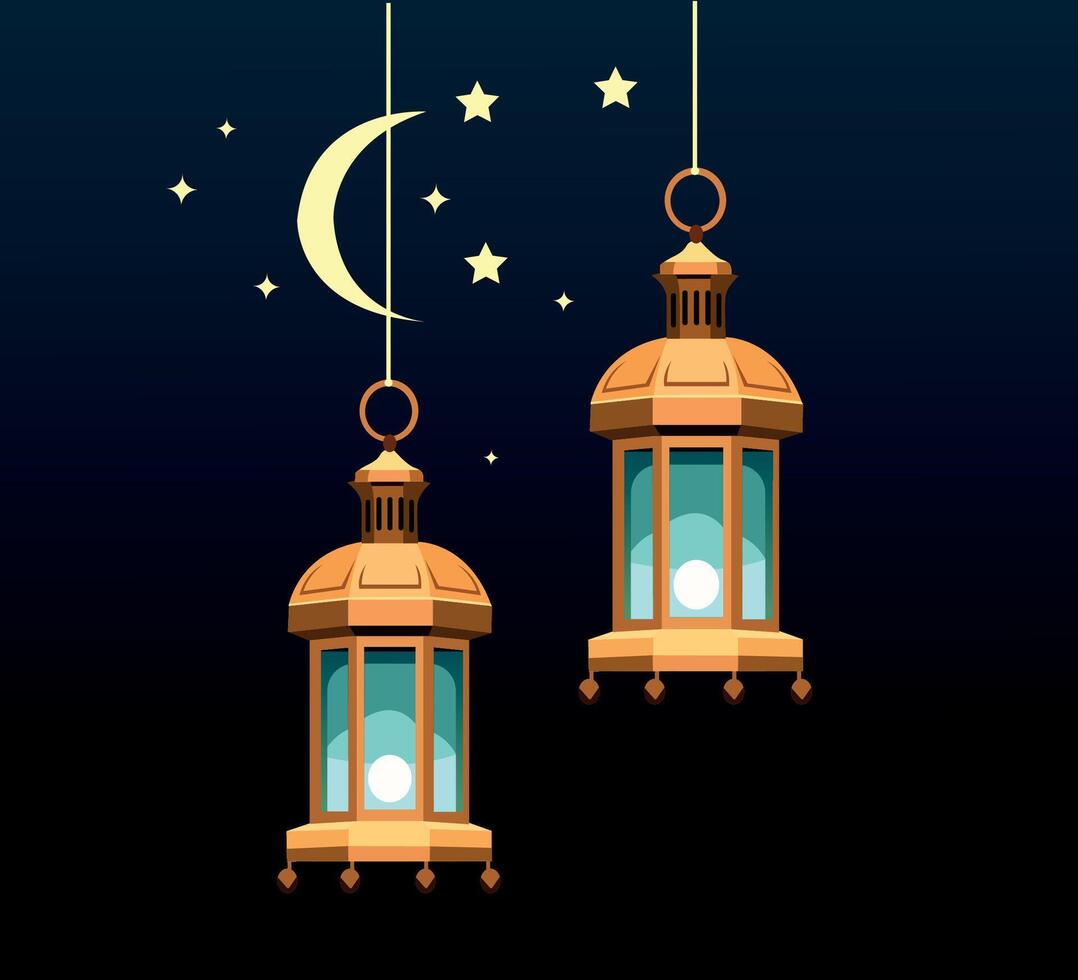 linterna para Ramadán clipart vector ilustración