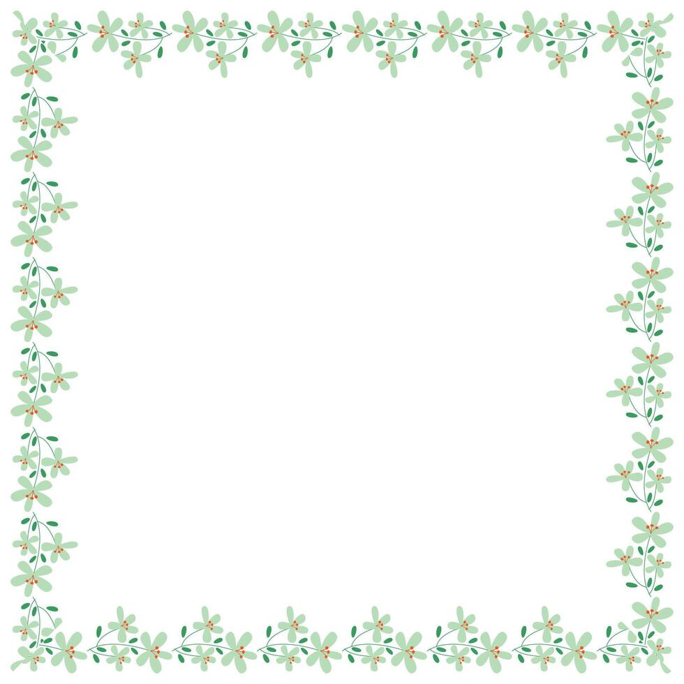 vector handdrawn spring floral frame concept
