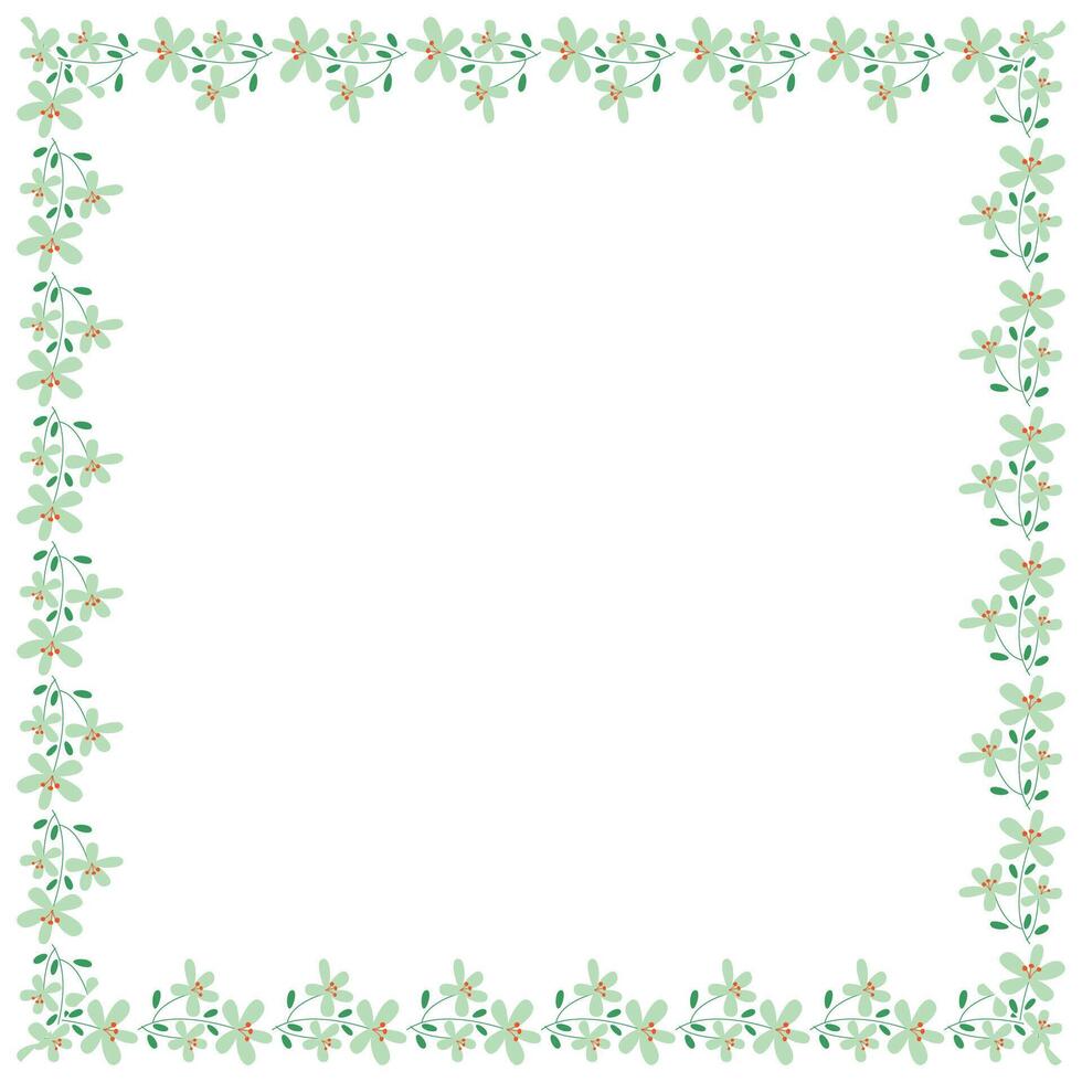 vector handdrawn spring floral frame concept