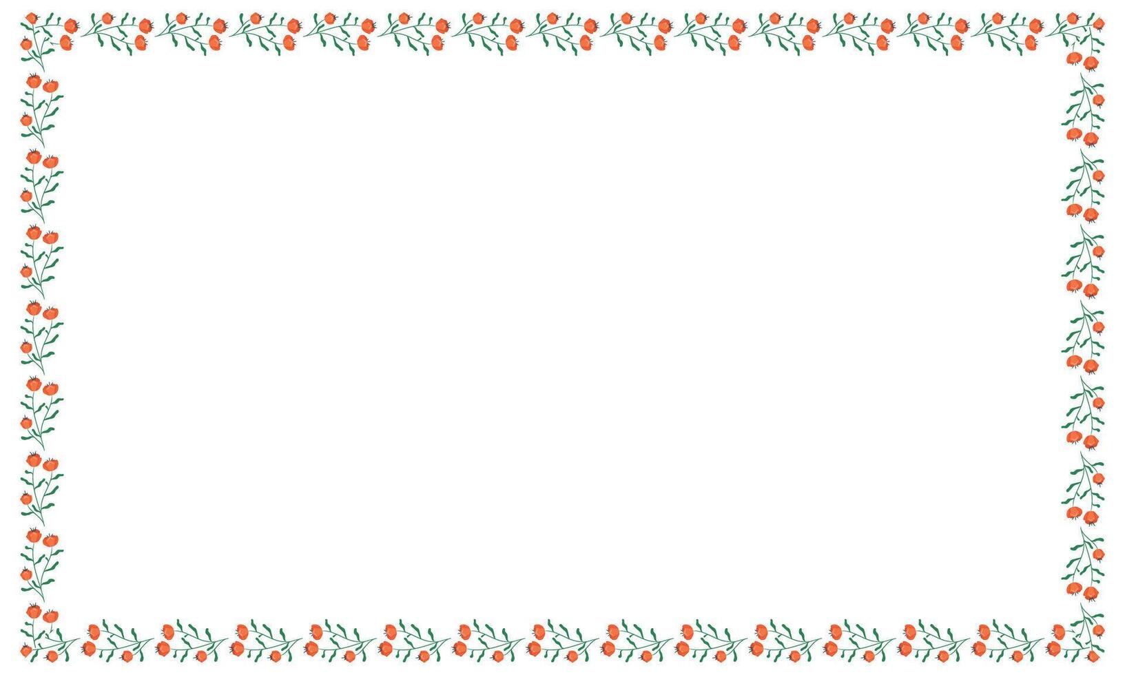 Vector hand drawn spring floral frame