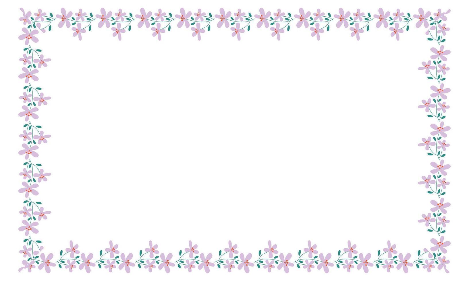 vector handdrawn spring floral frame concept
