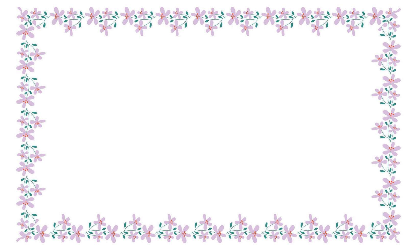 vector handdrawn spring floral frame concept