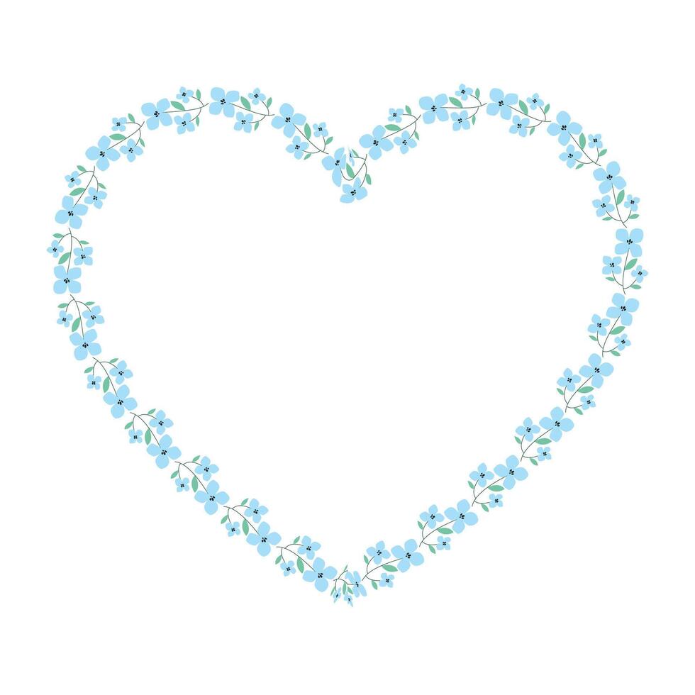 vector hand drawn flat design hearts border and frame