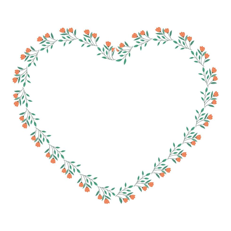 vector hand drawn flat design hearts border and frame