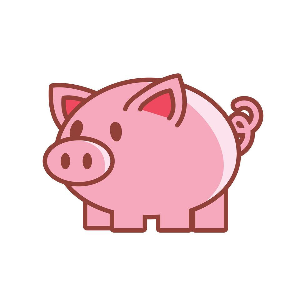 Vector cute pig cartoon character design