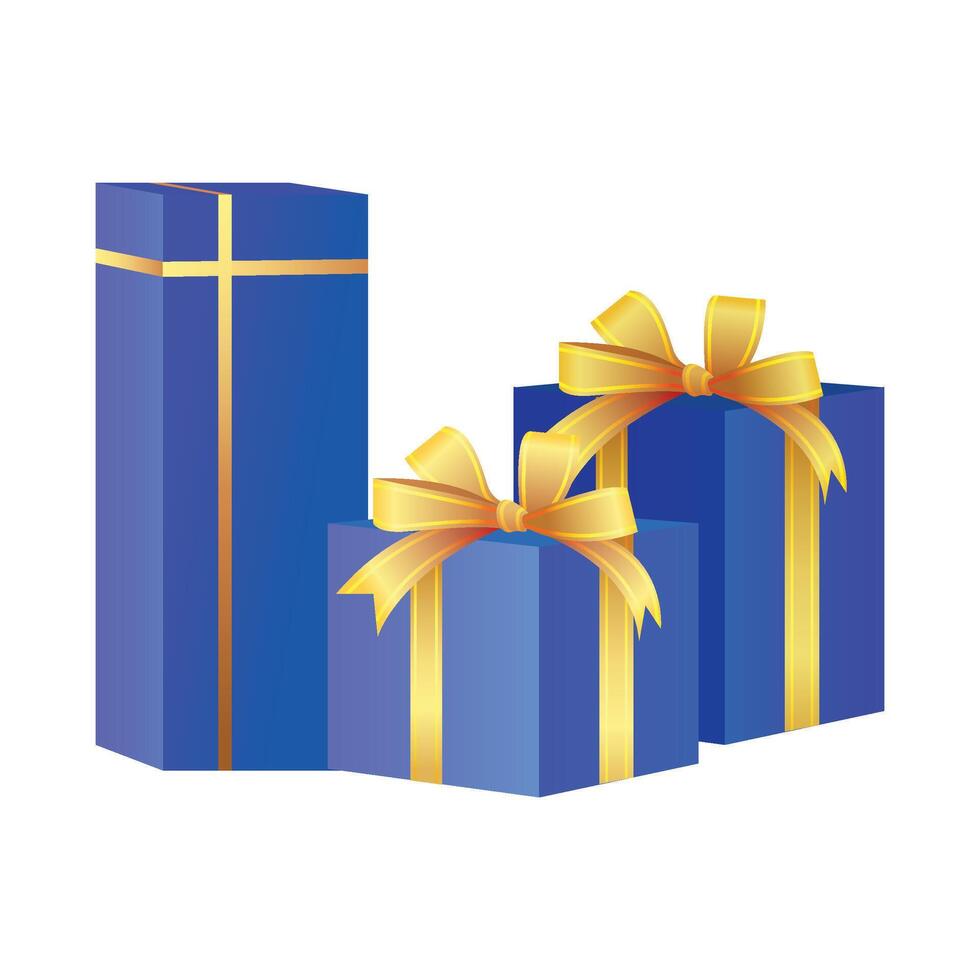 vector pack of decorative christmas gift boxes wrap in colorful paper