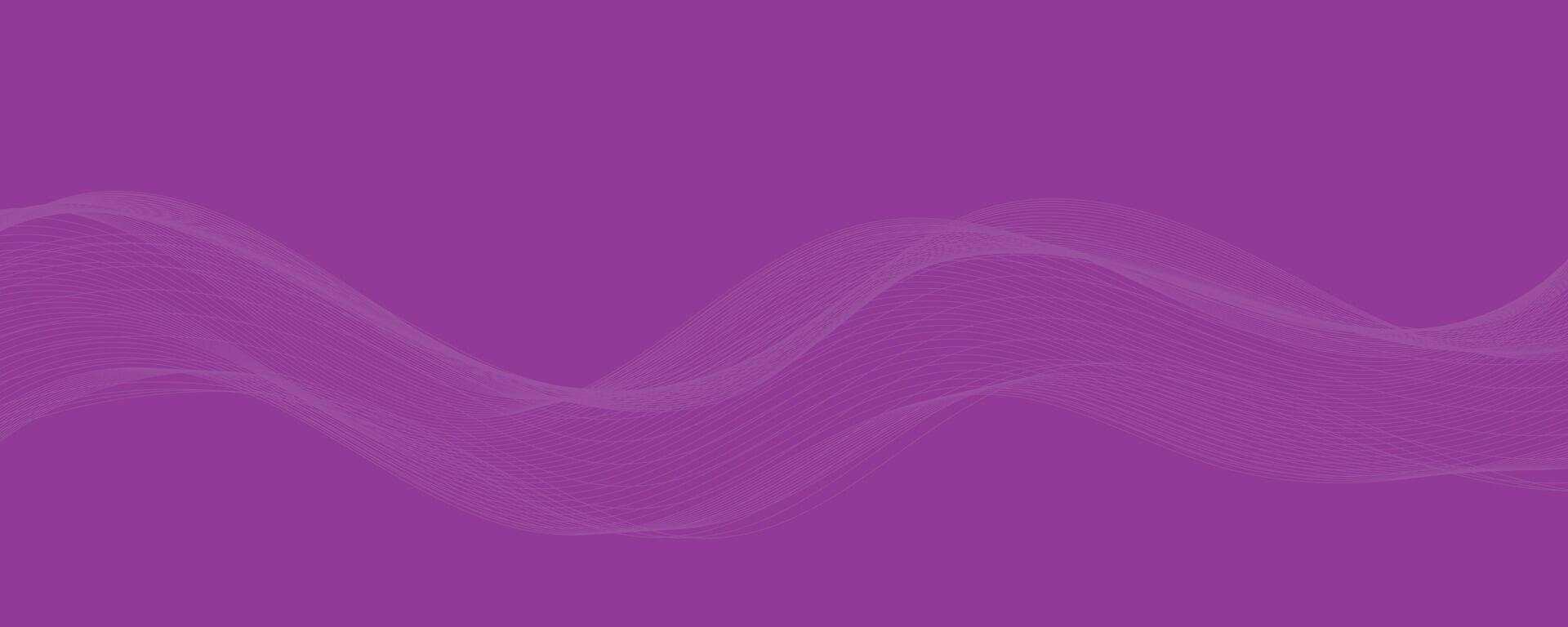 Purple background with flowing wave lines. Futuristic technology concept. Vector illustration