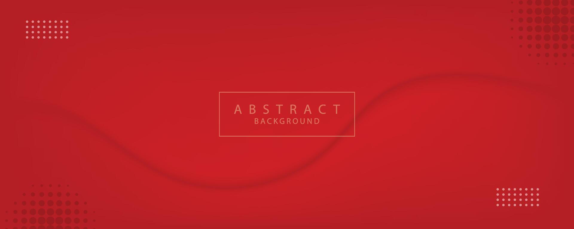 Vector abstract red gradient banner with dynamic red waves, lines and particles.