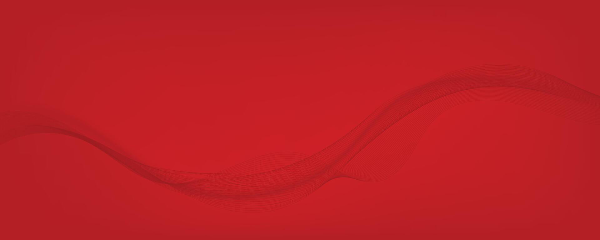 Red abstract background with waves vector