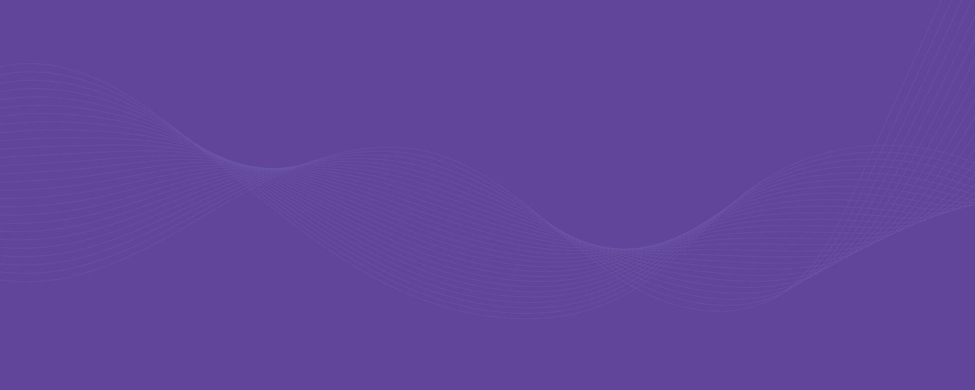 Purple background with flowing wave lines. Futuristic technology concept. Vector illustration