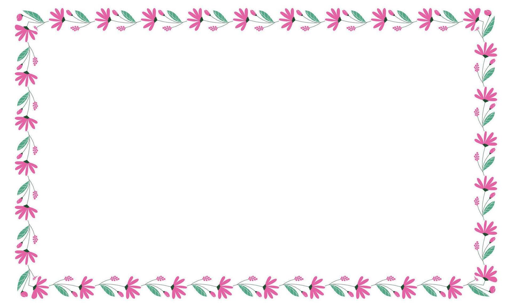 vector handdrawn spring floral frame concept