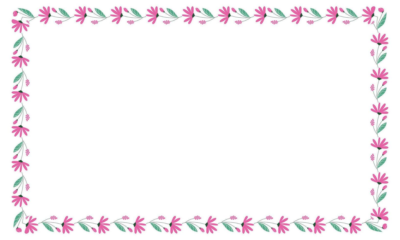 vector handdrawn spring floral frame concept