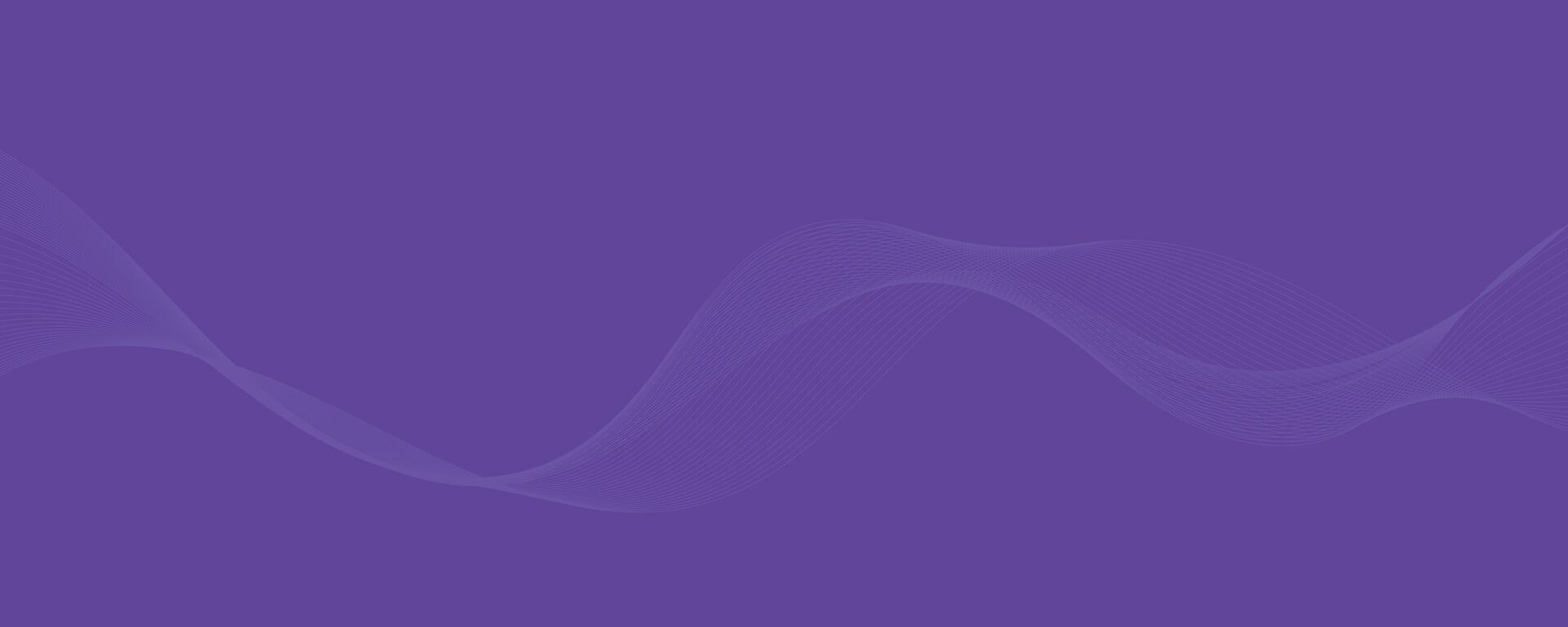 Purple background with flowing wave lines. Futuristic technology concept. Vector illustration