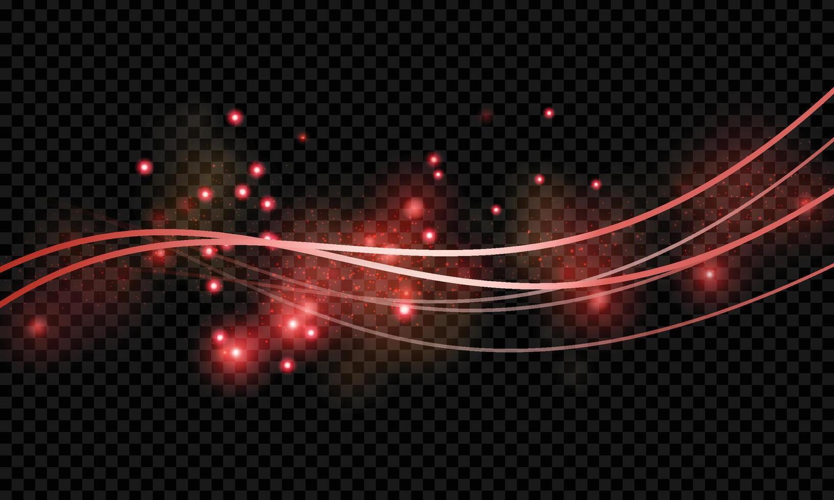 Vector red light wave effect with no background