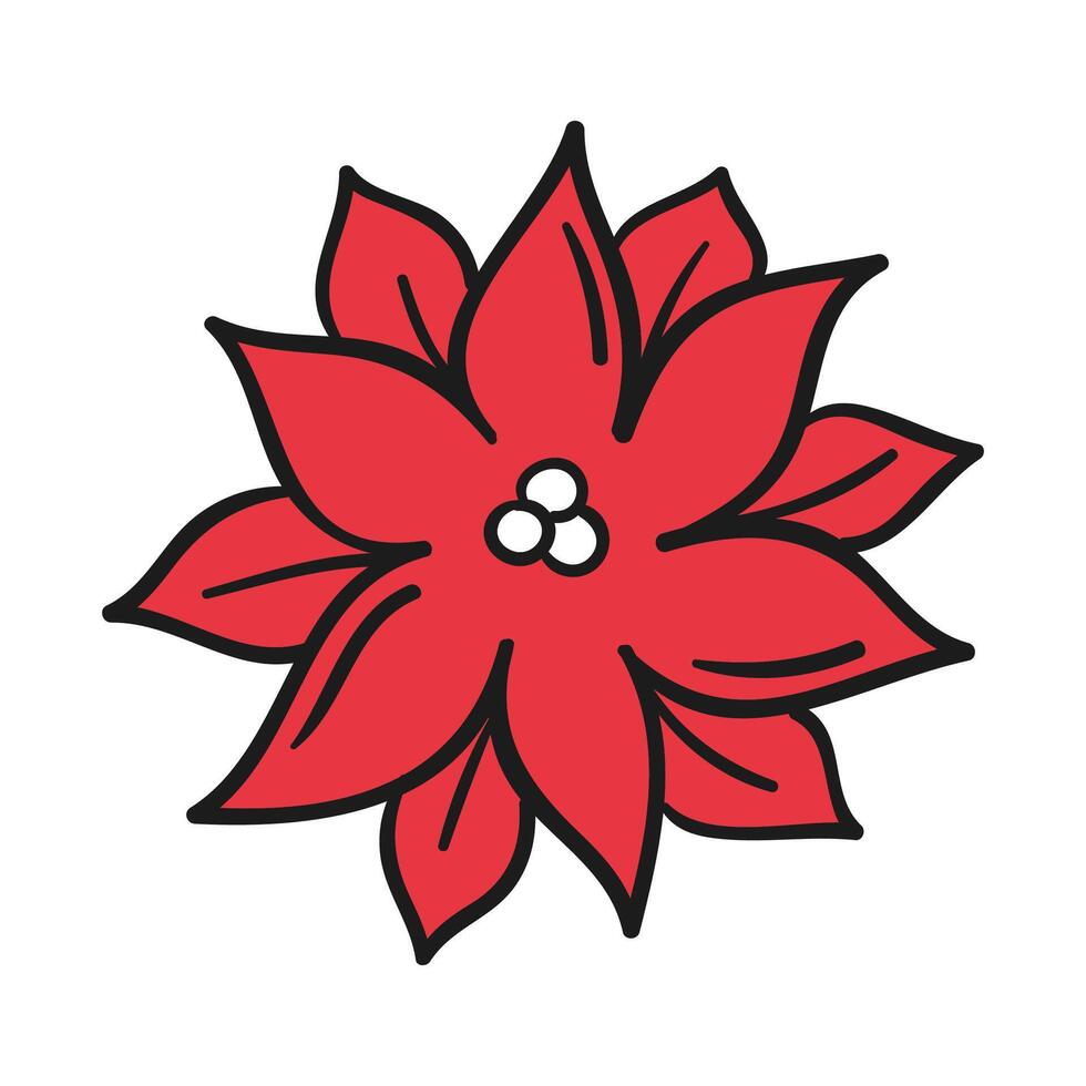 floral flor de pascua icono plano ilustración de floral flor de pascua vector icono aislado en blanco antecedentes