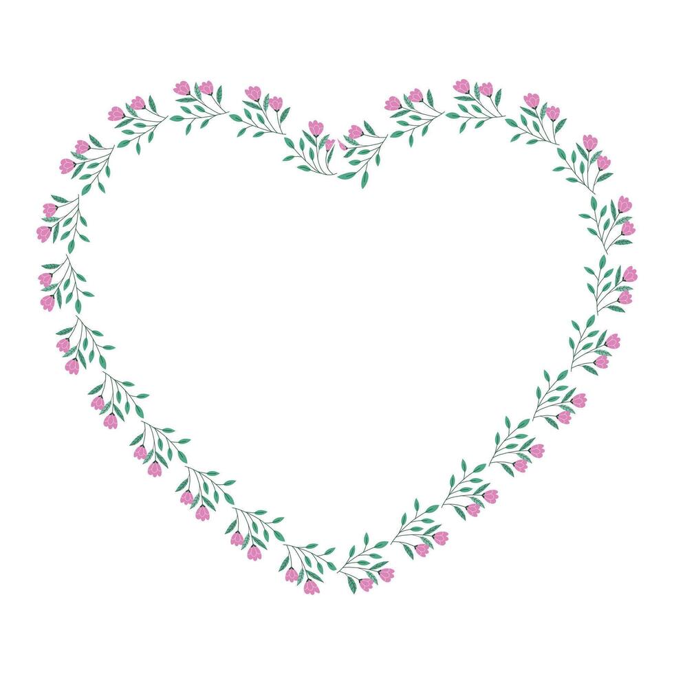 vector hand drawn flat design hearts border and frame