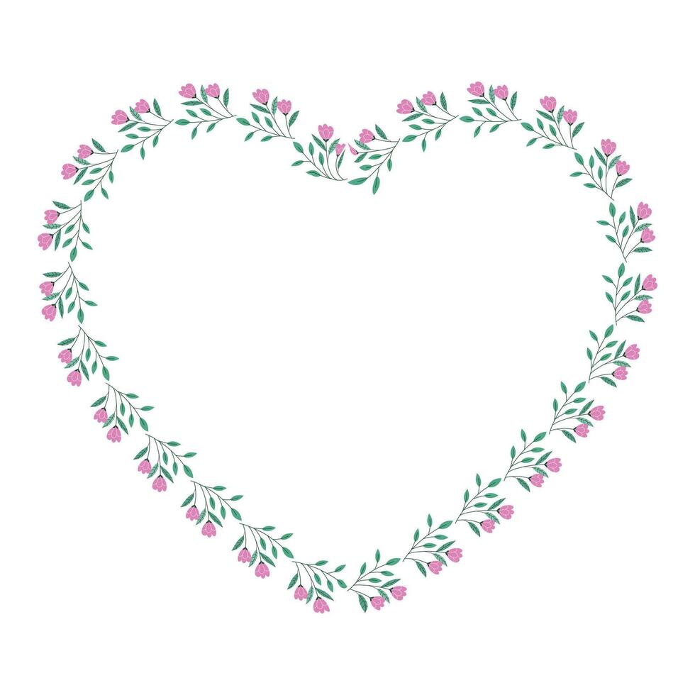 vector hand drawn flat design hearts border and frame