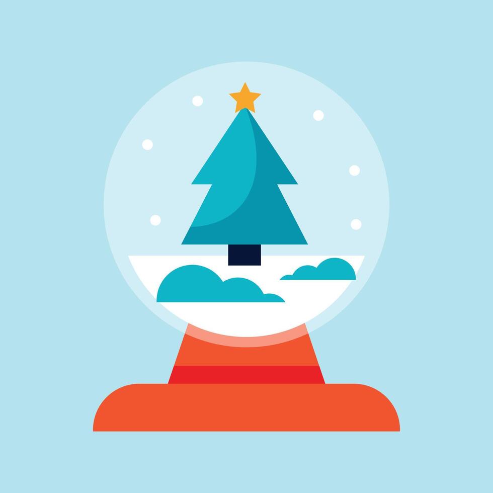 vector christmas snowball globe on blue background