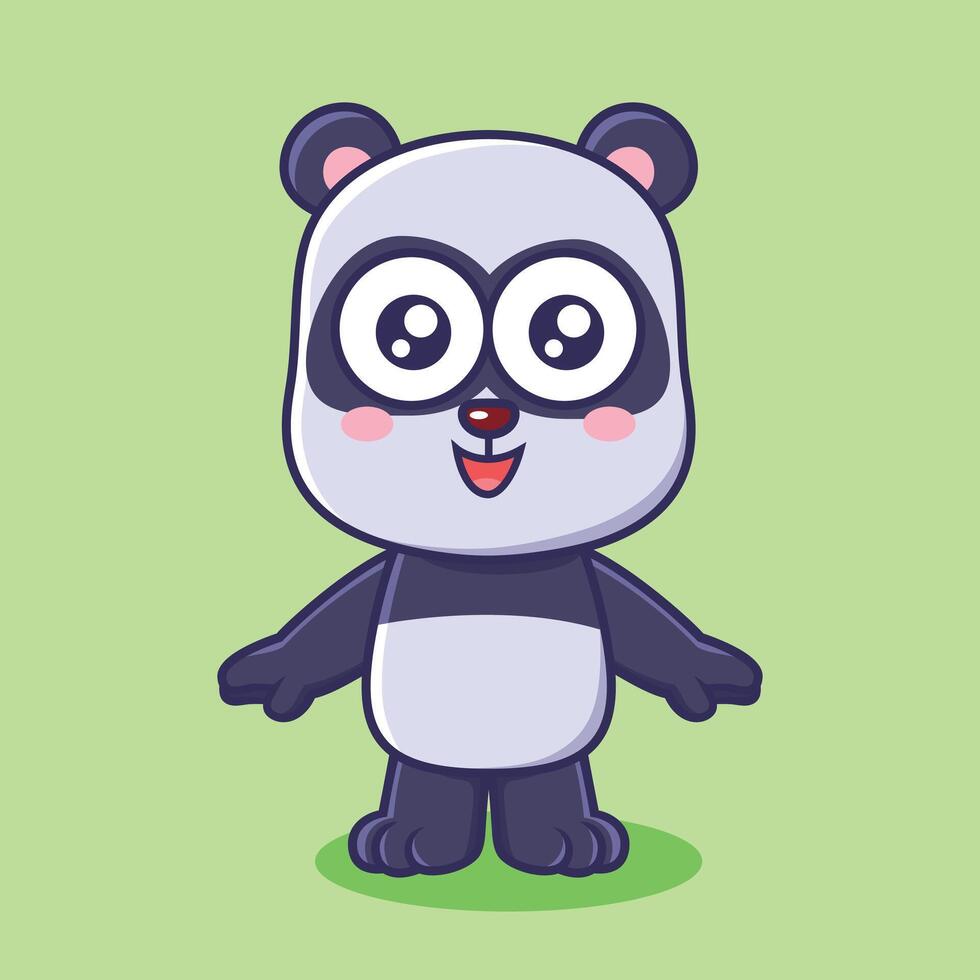 Cute panda animal character cartoon vector illustration