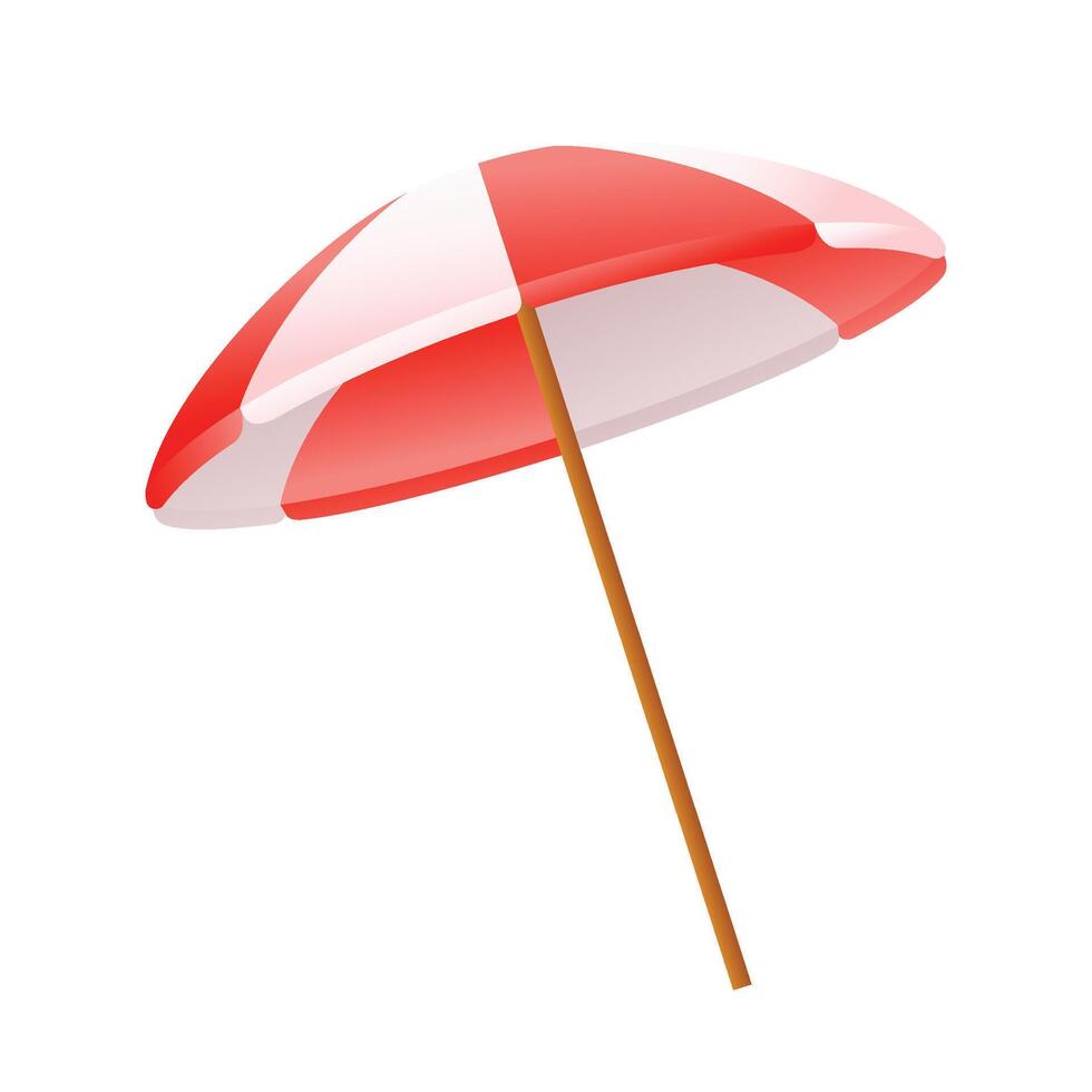 Vector beach umbrella on white background isolated