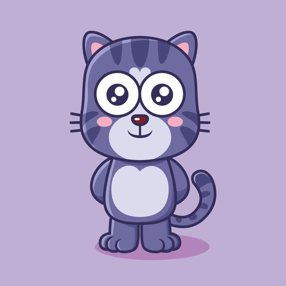 Cute cat animal character cartoon vector illustration