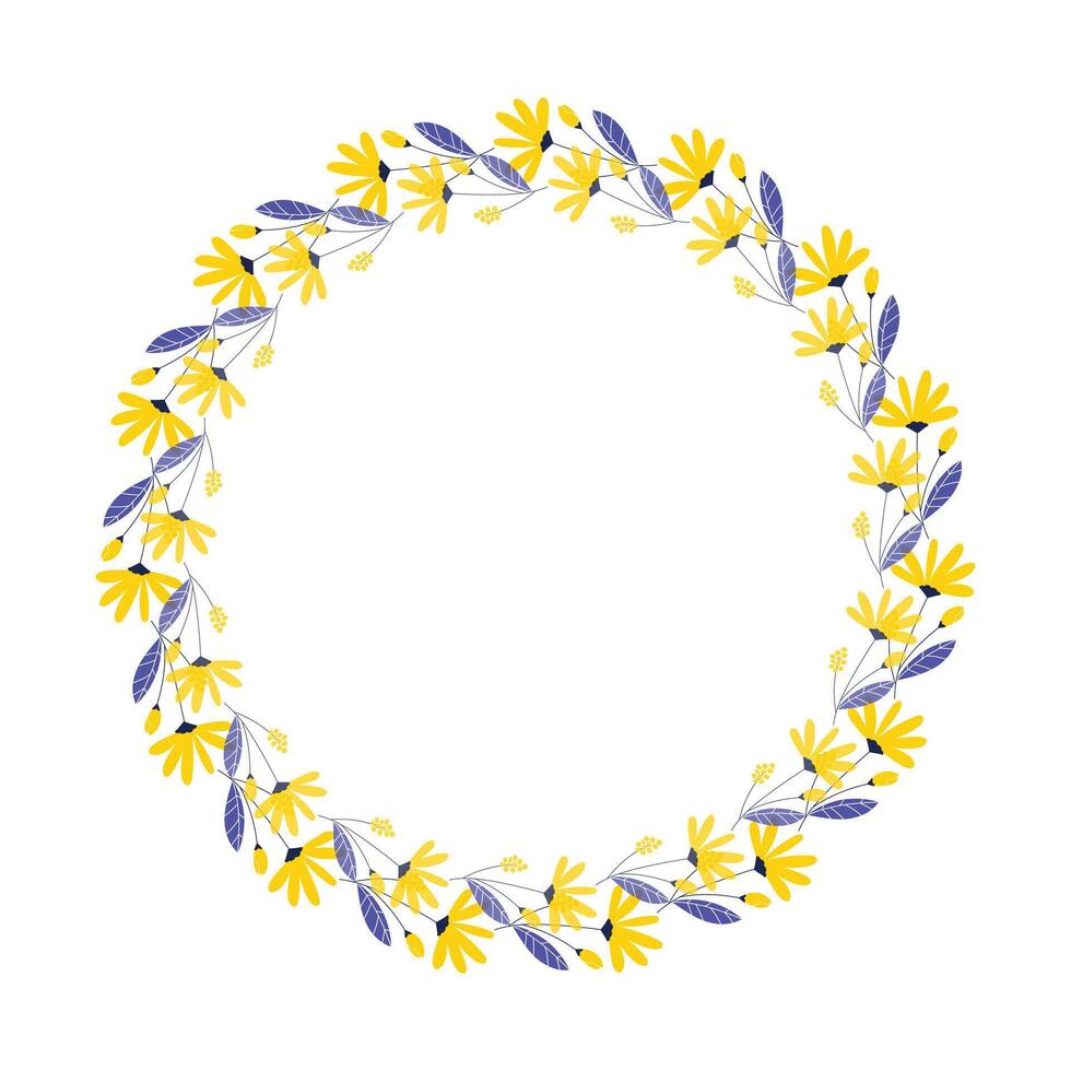 vector handdrawn spring floral frame concept