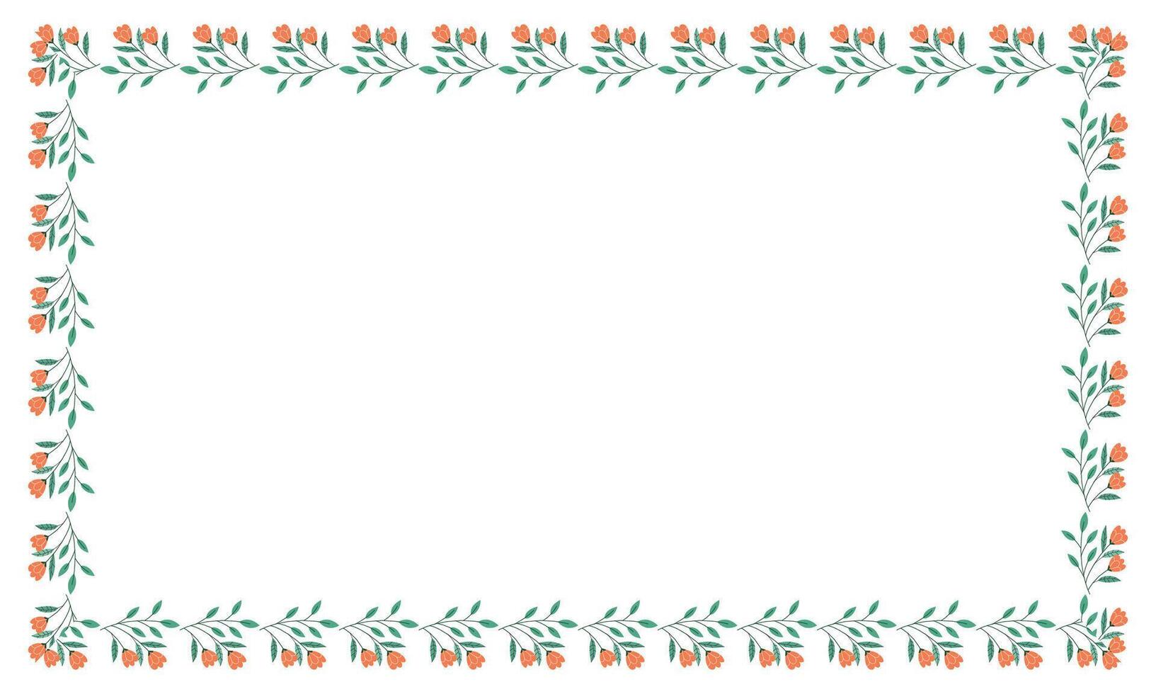 vector handdrawn spring floral frame concept