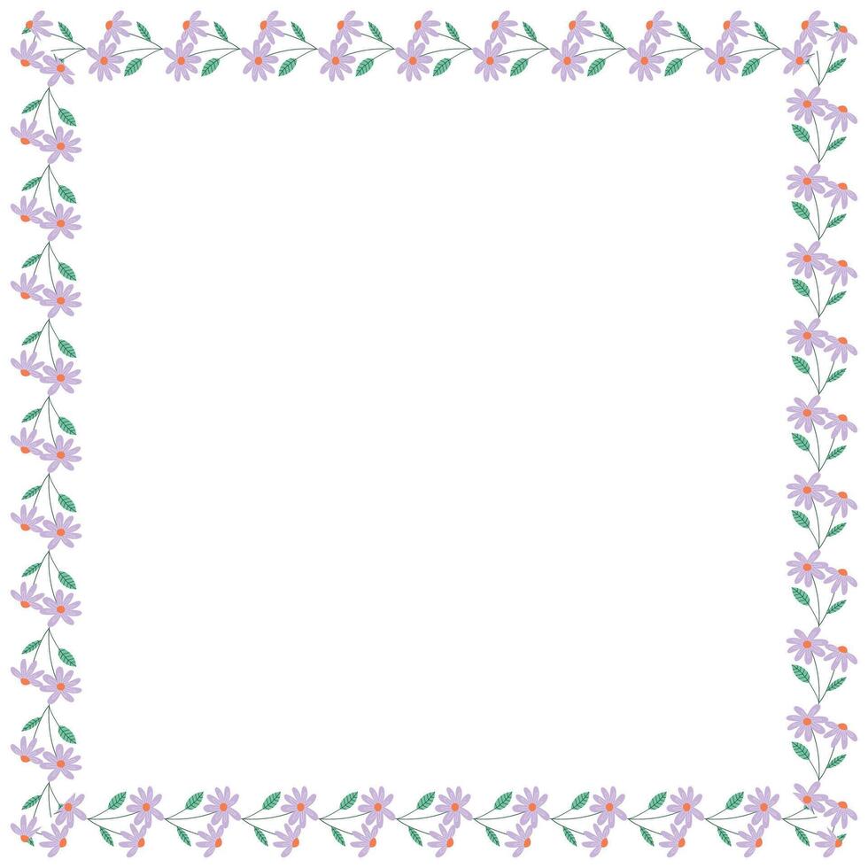 vector handdrawn spring floral frame concept