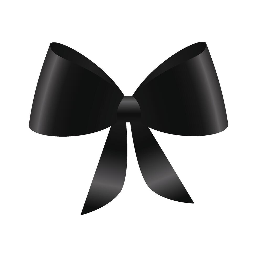 Vector realistic black bow isolated on white background
