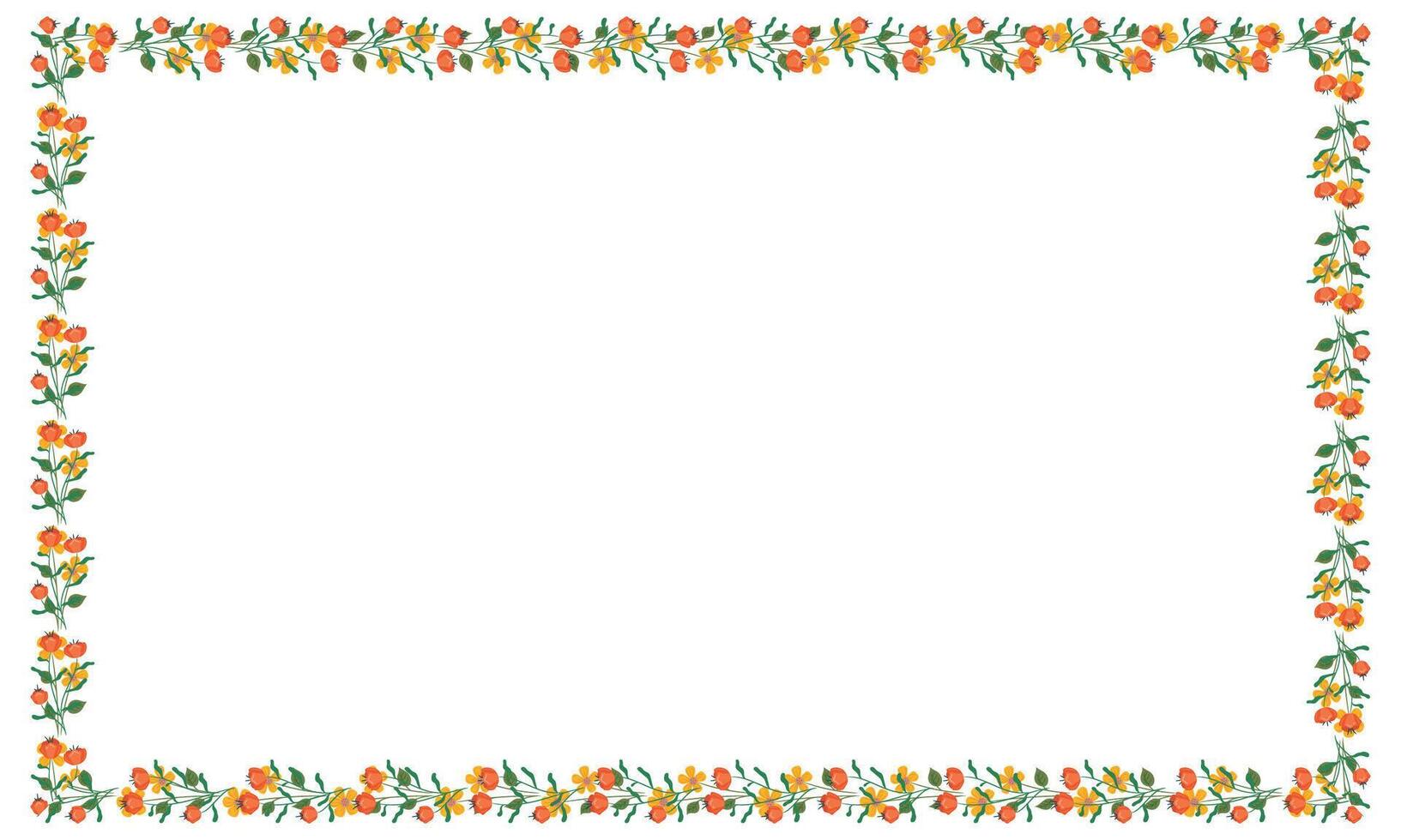 Vector hand drawn spring floral frame