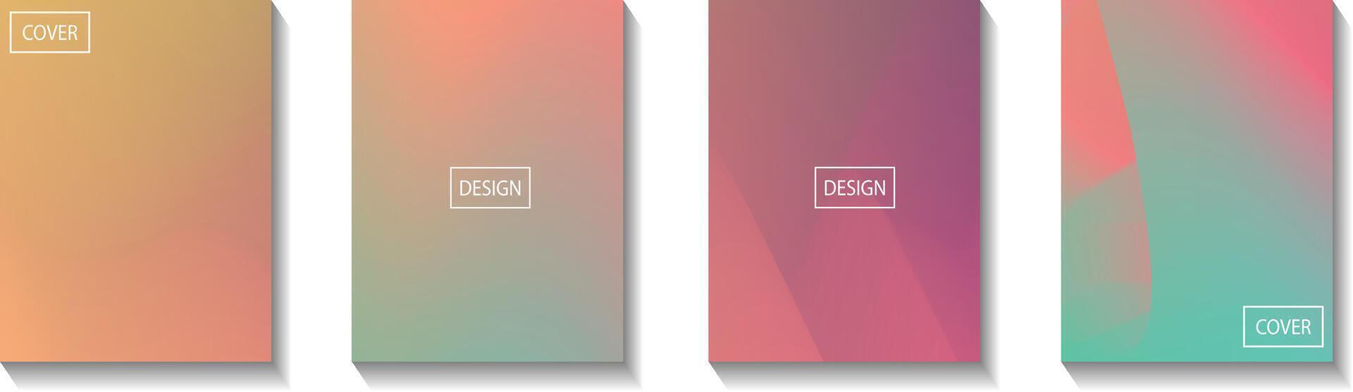 collection of colorful gradient background cover flyers are used for backgrounds, posters, banners, etc. vector