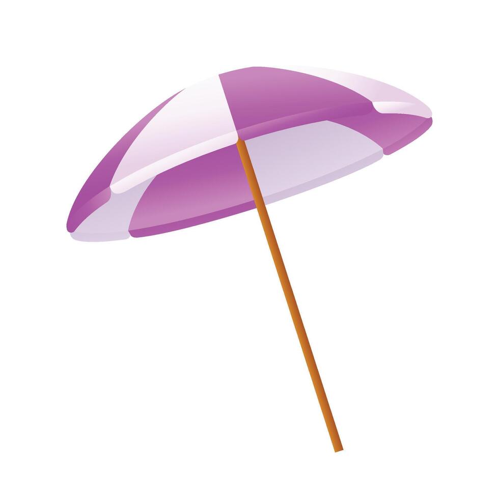 Vector beach umbrella on white background isolated
