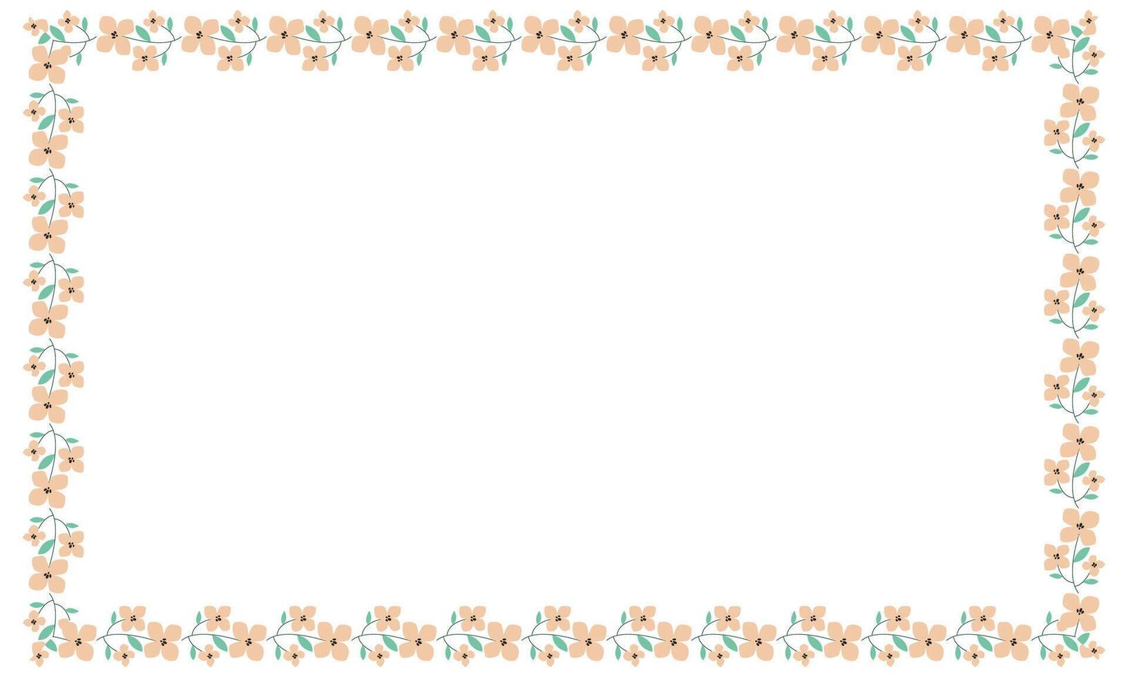 vector handdrawn spring floral frame concept