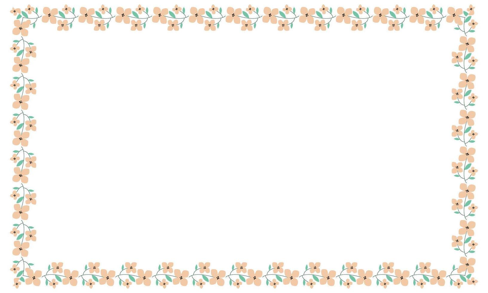 vector handdrawn spring floral frame concept