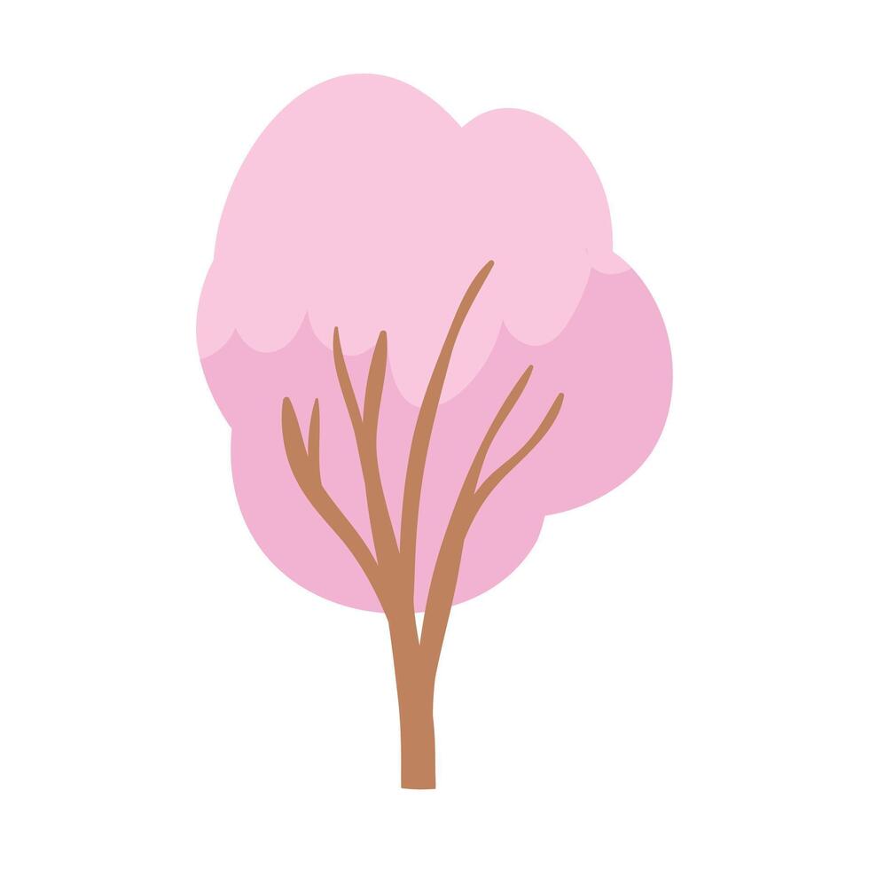 trees in hand drawn style on white background vector