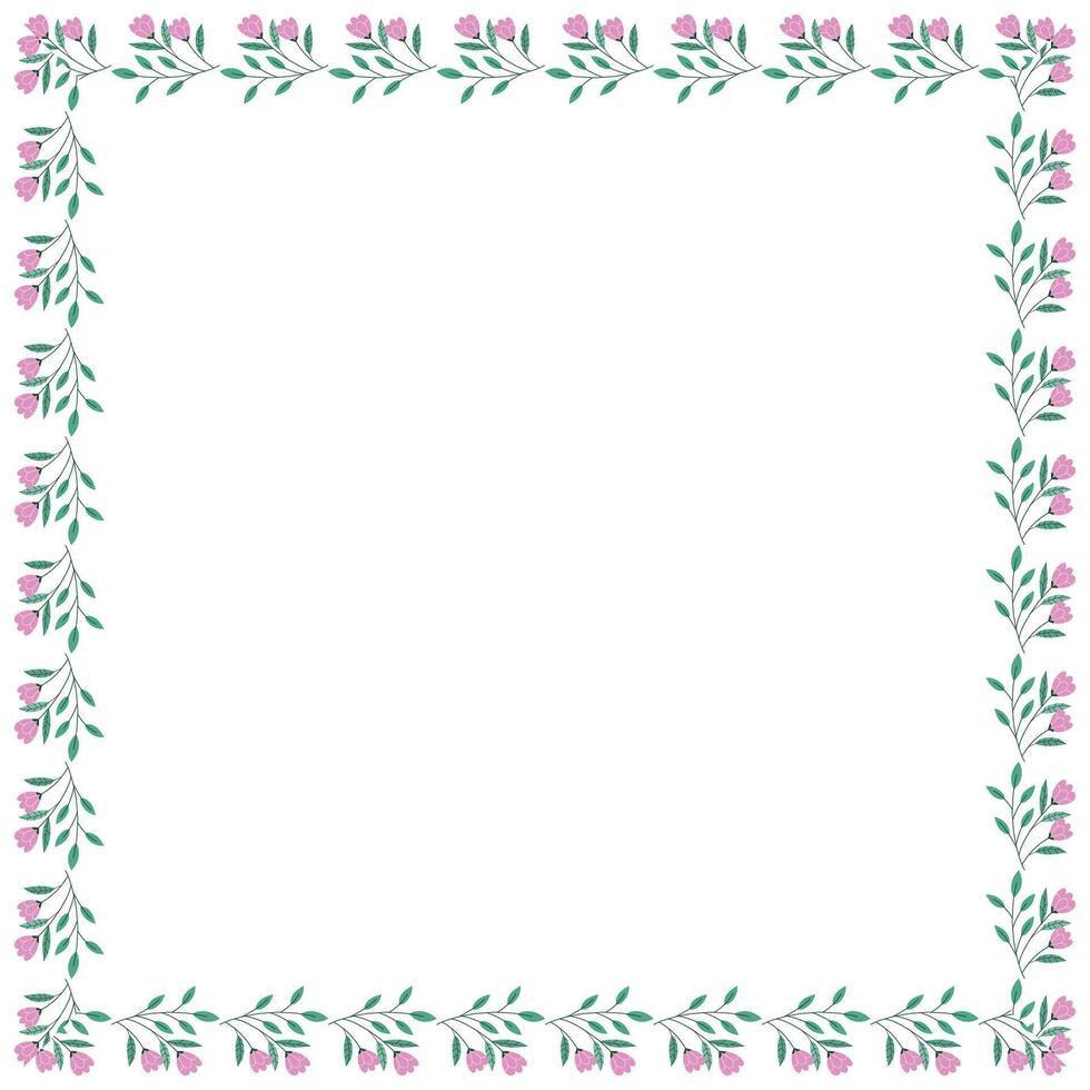 vector handdrawn spring floral frame concept