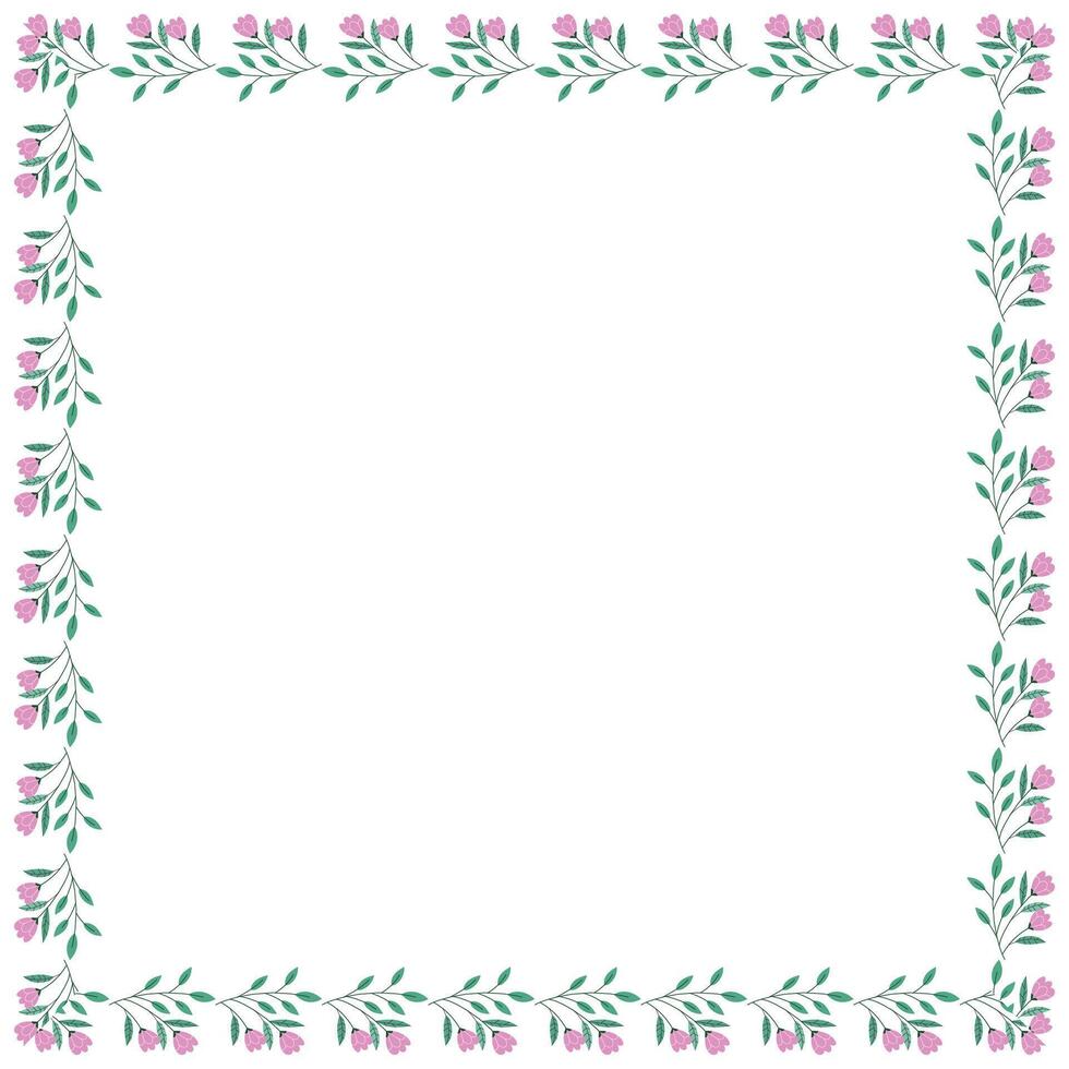 vector handdrawn spring floral frame concept