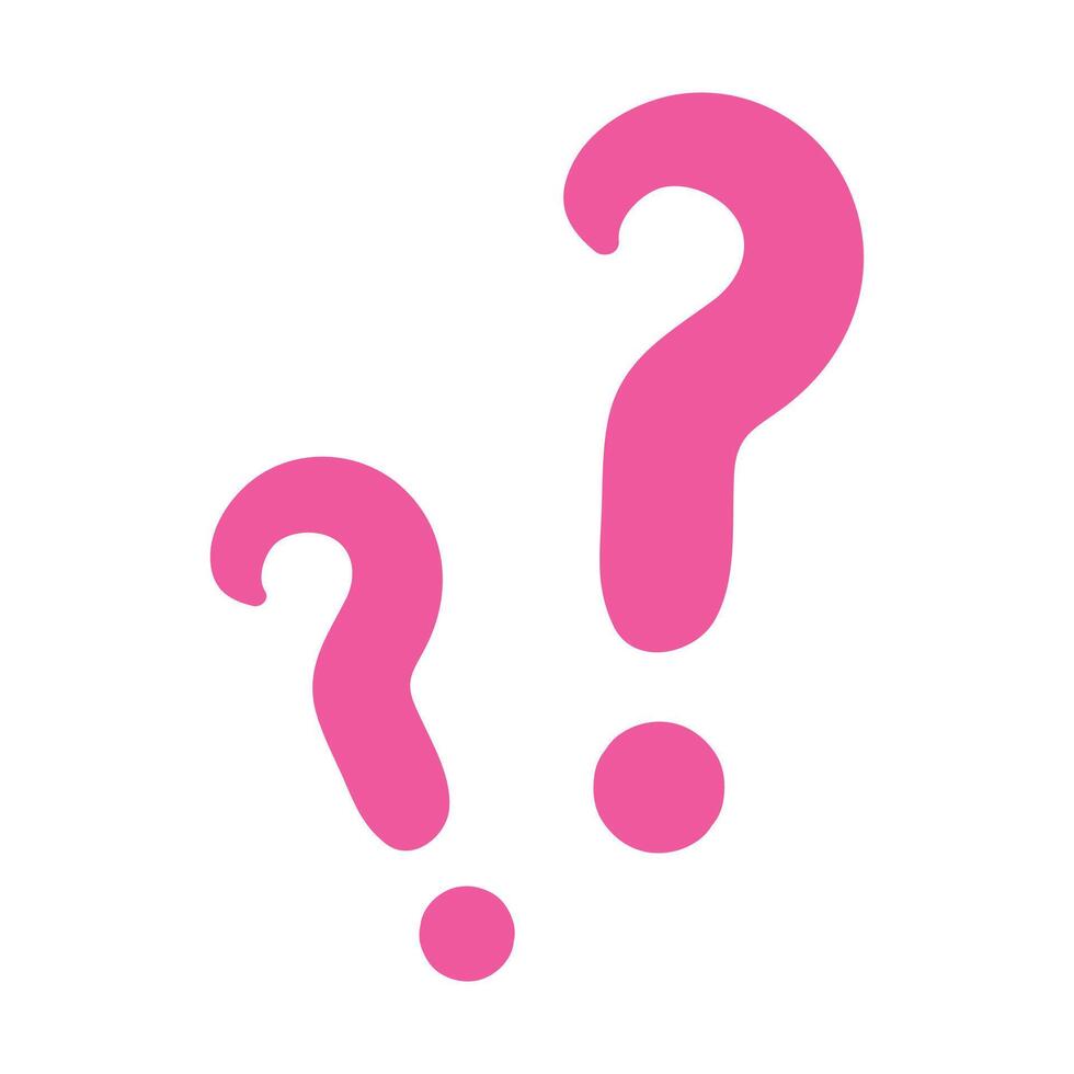 vector cute cartoon style question marks pink