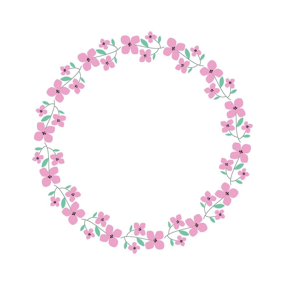 vector handdrawn spring floral frame concept