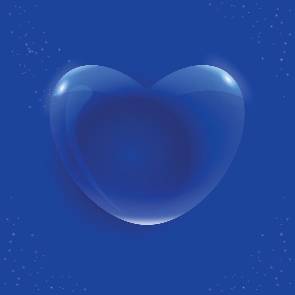 Vector a glass heart. Glossy heart shape