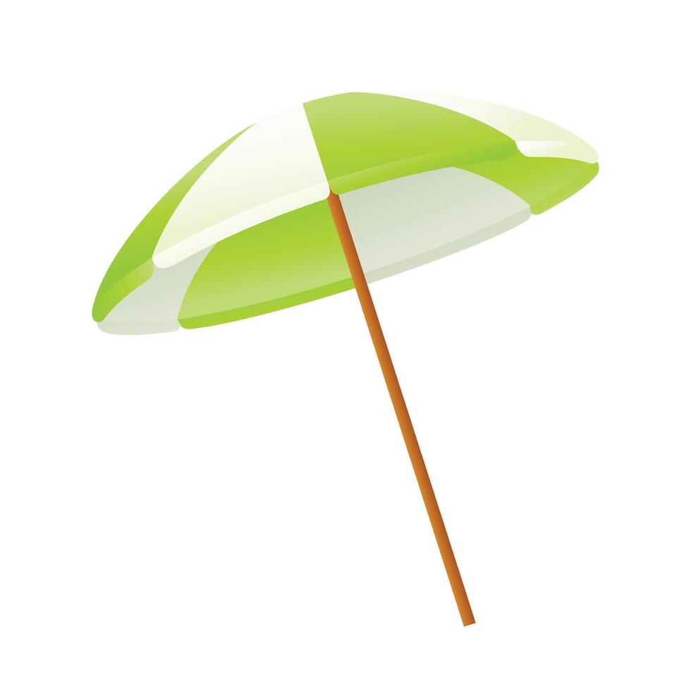 Vector beach umbrella on white background isolated