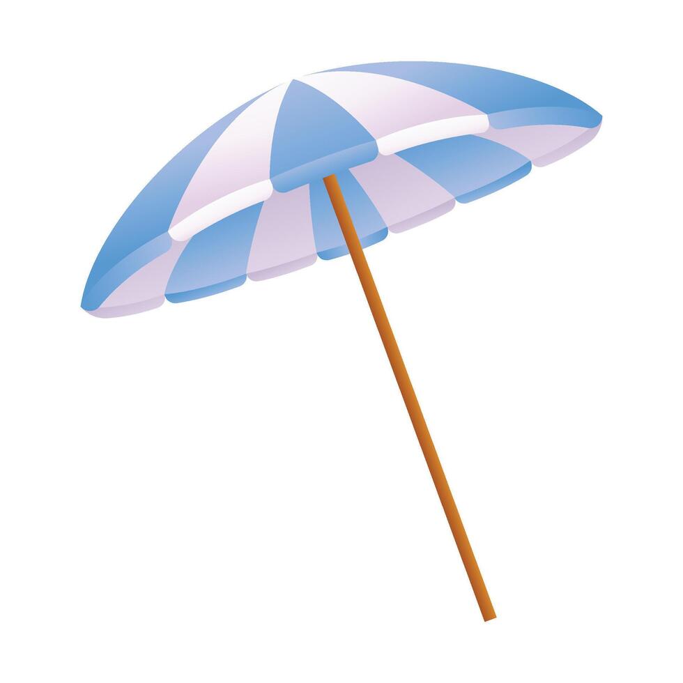 vector playa paraguas en blanco antecedentes aislado