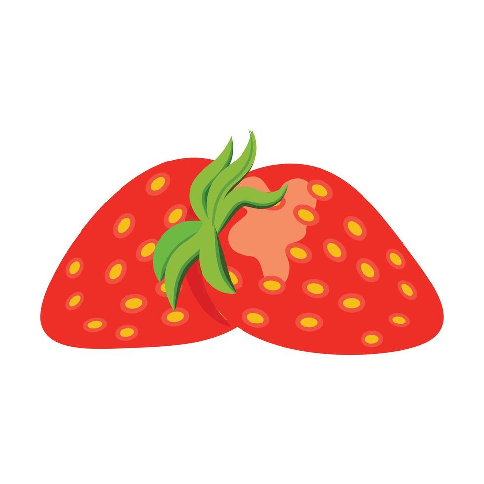 vector strawberry fresh fruit icon isolated on white background