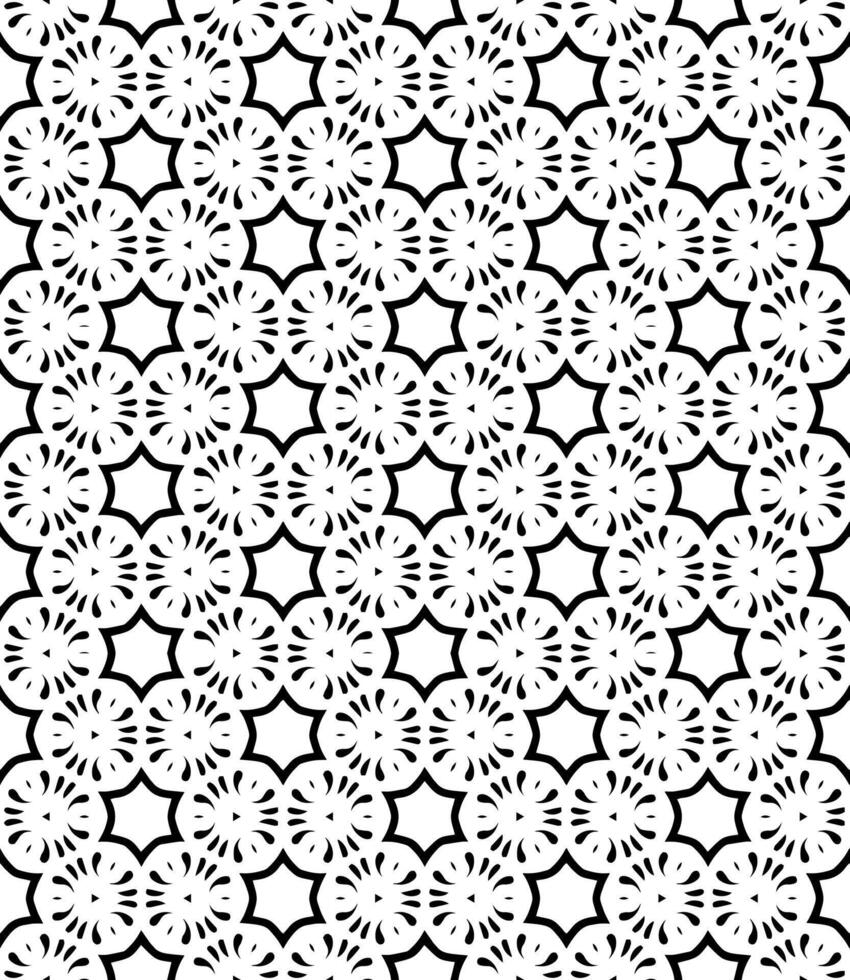 Black and white seamless abstract pattern. Background and backdrop. Grayscale ornamental design. vector