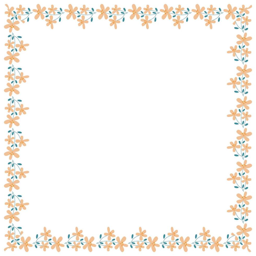 vector handdrawn spring floral frame concept